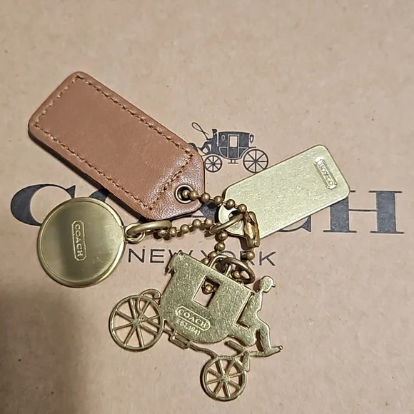 COACH EUC Carriage Charm and leather tag - Picture 2 of 2